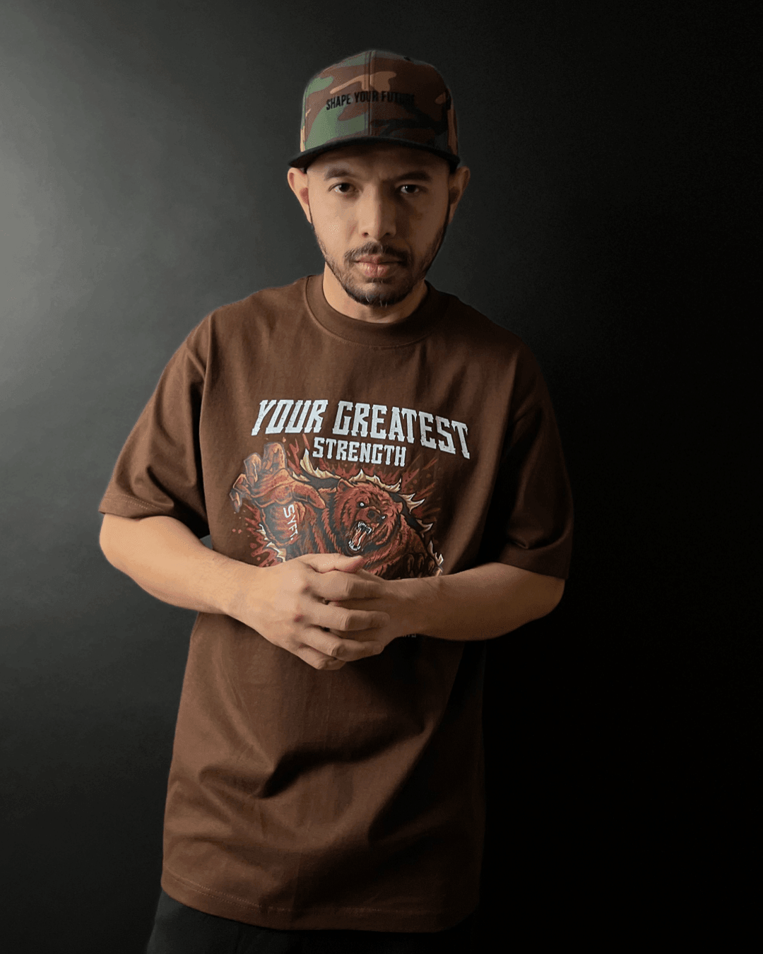 GREATEST STRENGTH TEE - BROWN - Shape Your Future. Apparel