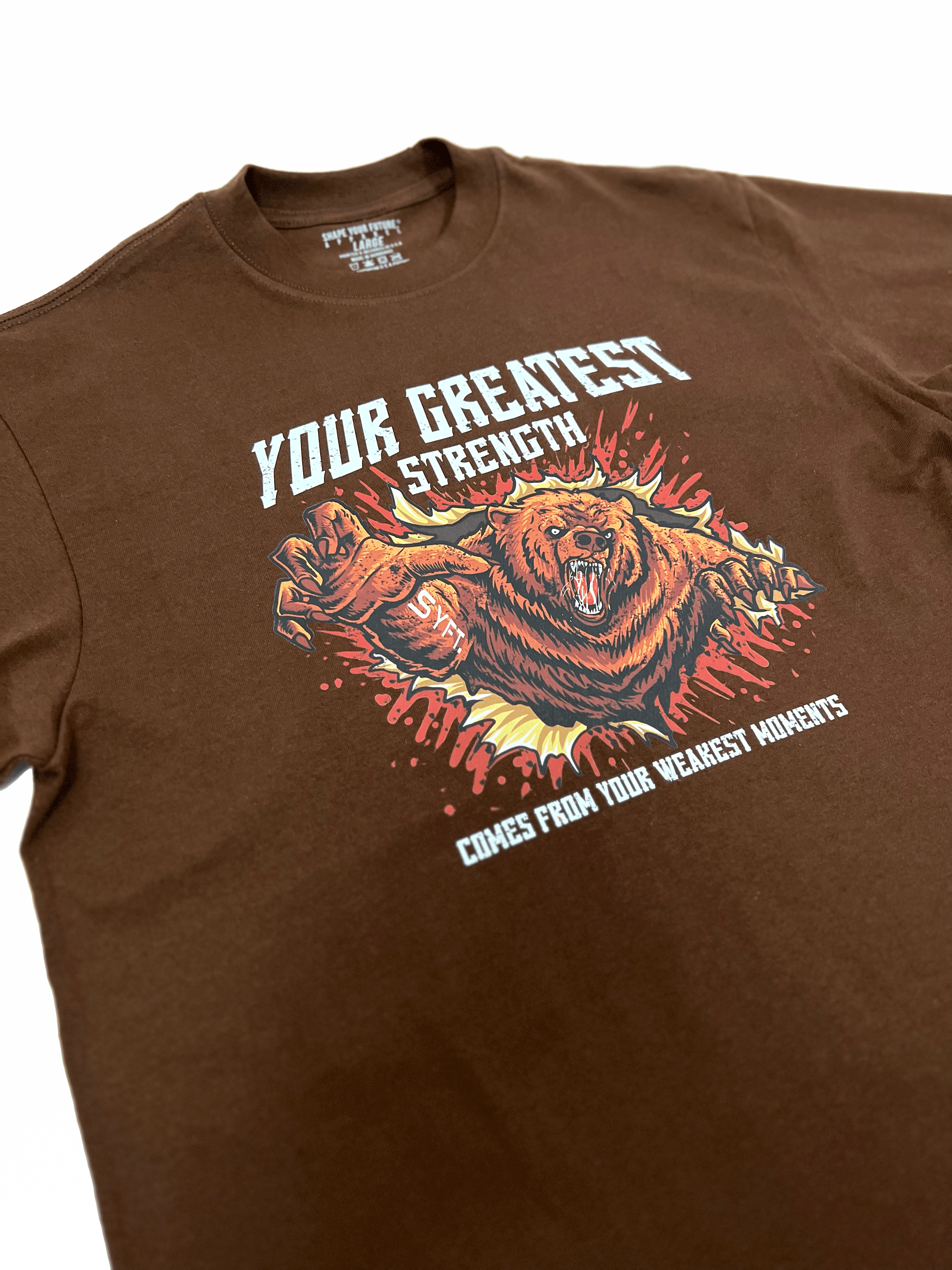 GREATEST STRENGTH TEE - BROWN - Shape Your Future. Apparel