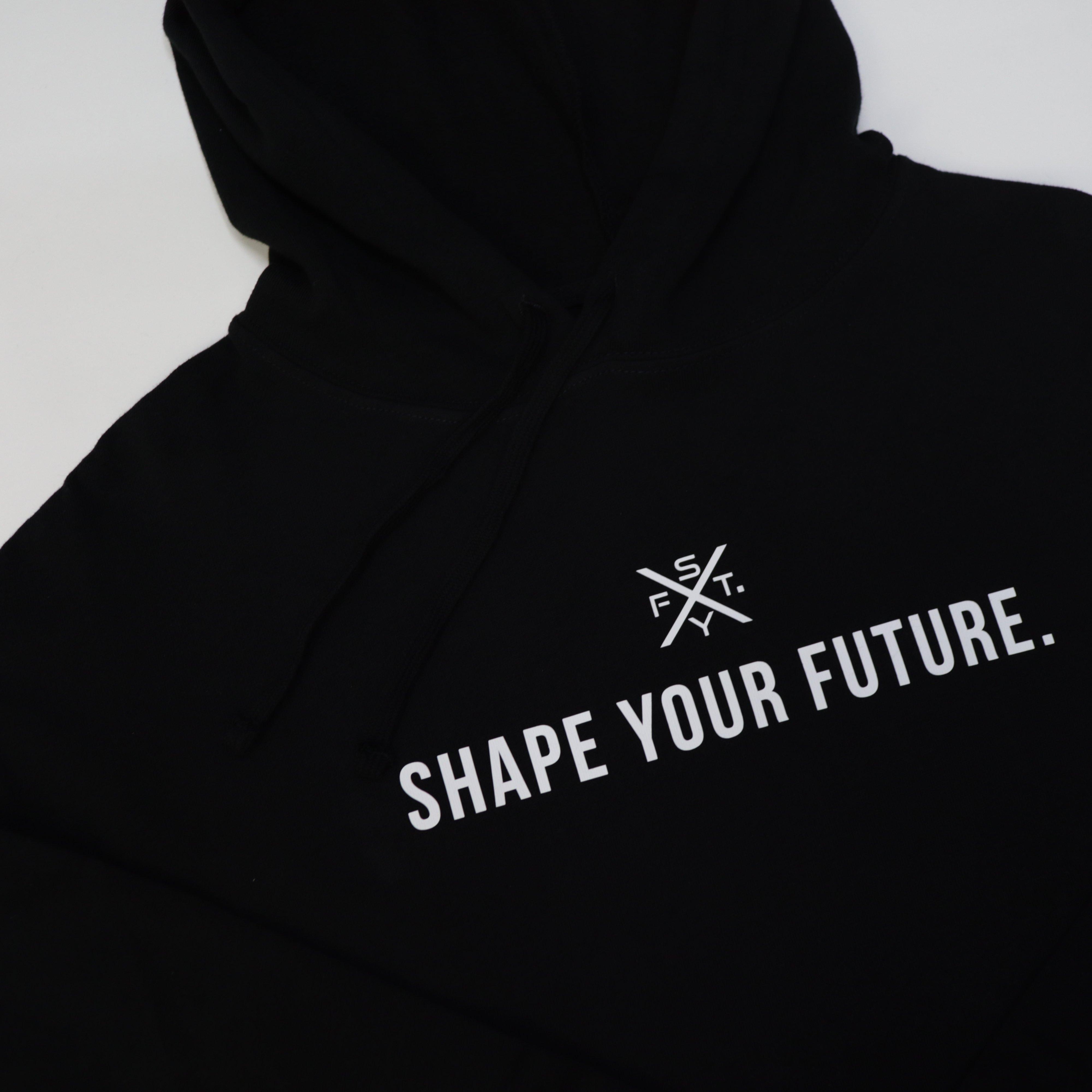 GRAPHIC CROP HOODIE - BLACK - Shape Your Future. Apparel