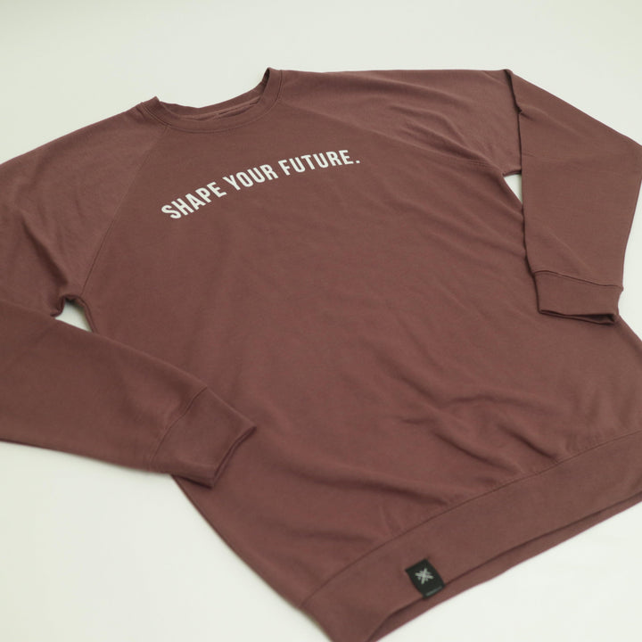 SUEDED CUT OUT CREWNECK - FADED MAROON - Shape Your Future. Apparel