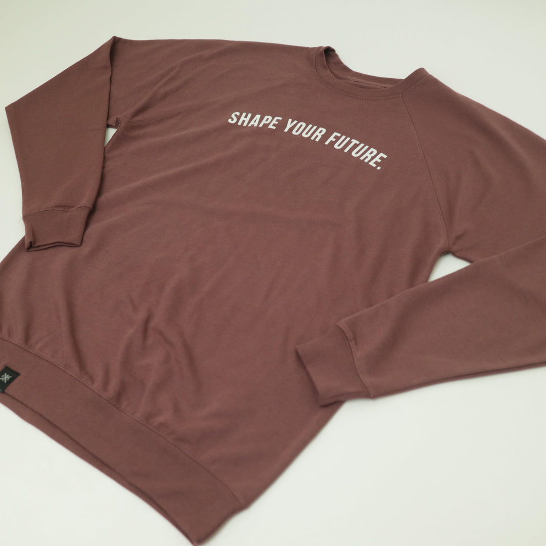 SUEDED CUT OUT CREWNECK - FADED MAROON - Shape Your Future. Apparel