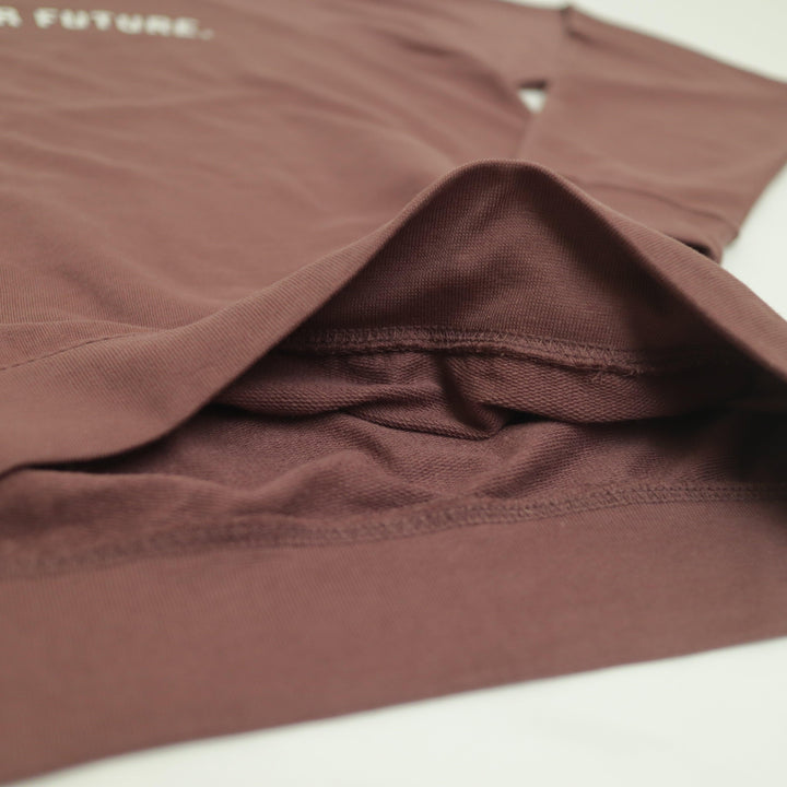 SUEDED CUT OUT CREWNECK - FADED MAROON - Shape Your Future. Apparel