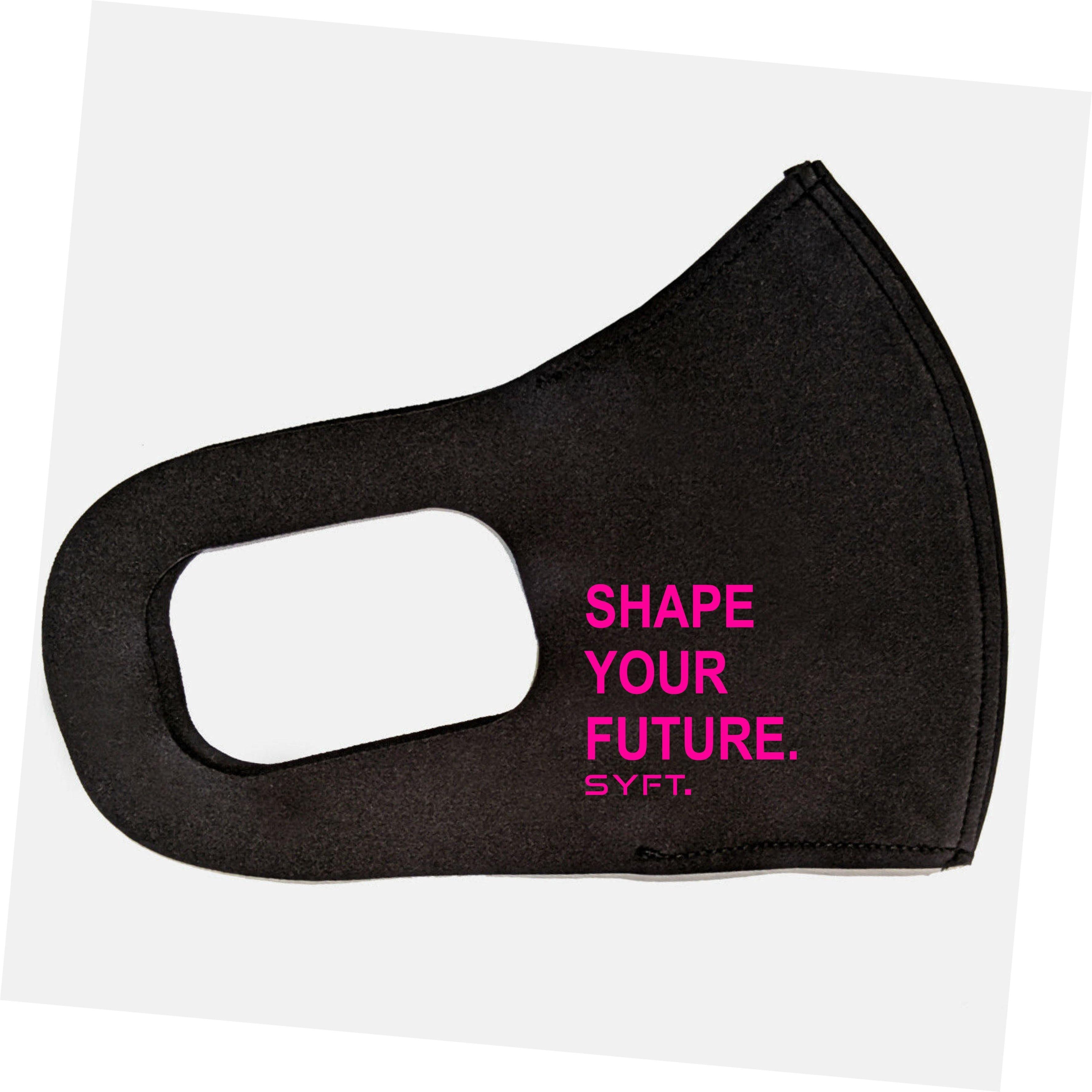 SHAPE YOUR FUTURE FACE MASK - BLACK/NEON PINK - Shape Your Future. Apparel