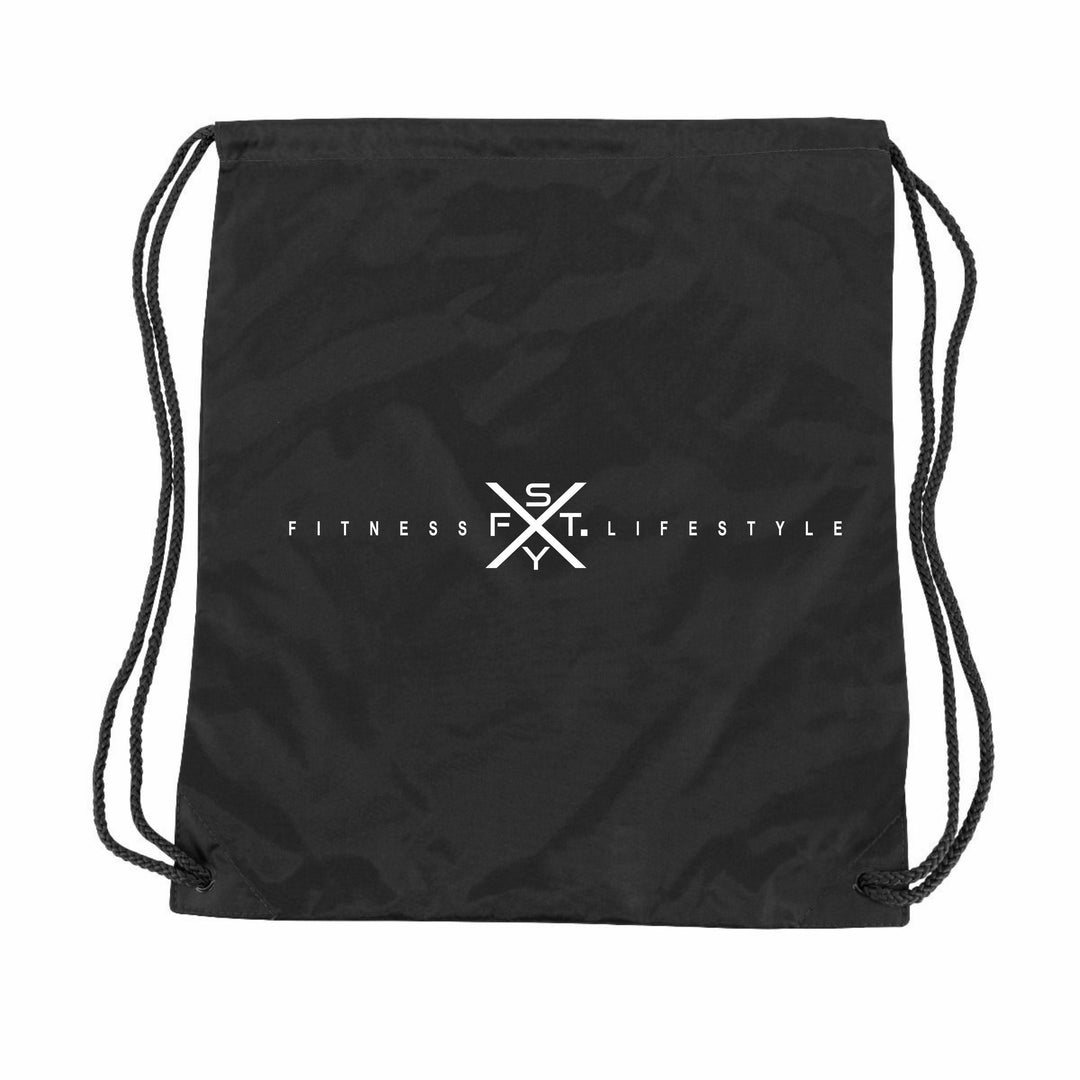 FITNESS LIFESTYLE DRAWSTRING BACKPACK - BLACK - Shape Your Future. Apparel